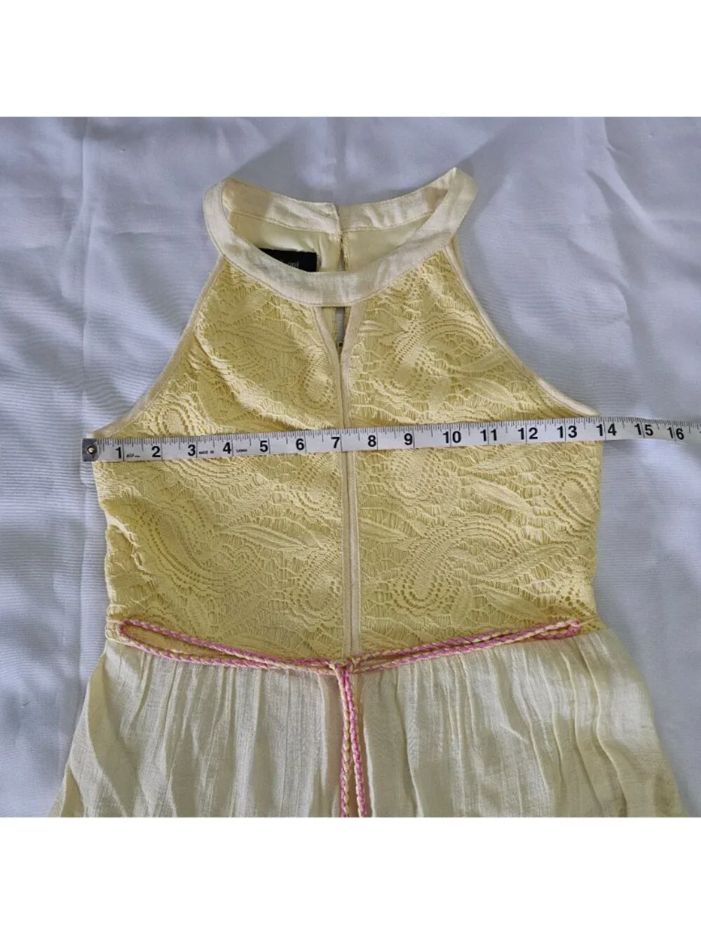 In Girl Women's Halter Neck Yellow Blue Pink Color Block Maxi Dress Size 12 - Picture 11 of 13